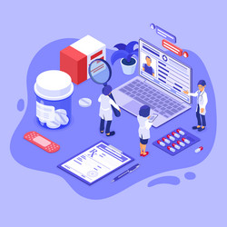 online medical diagnostics isometric vector