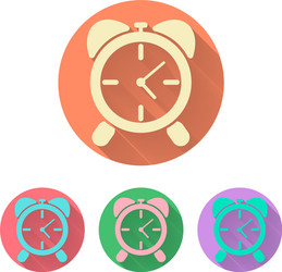 set the alarm clock icon with shadow vector