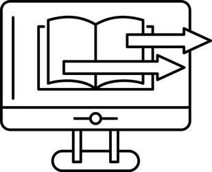 web book transfer icon outline style vector image