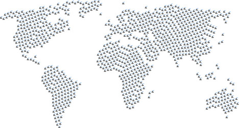 world map pattern of fabric building items vector image