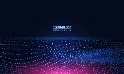 Dark blue abstract technology digital wave Vector Image