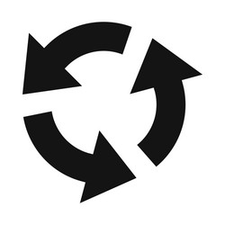 Three arrows - black icon on white background Vector Image