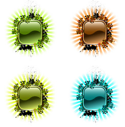 Hi-tech button and rays vector