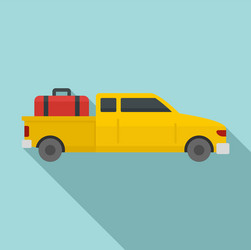 long travel car icon flat style vector