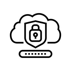security lock cloud computing line icon vector image