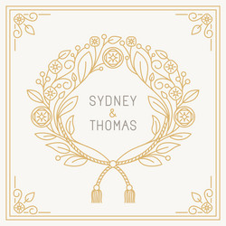 trendy linear frame with copy space for text vector image