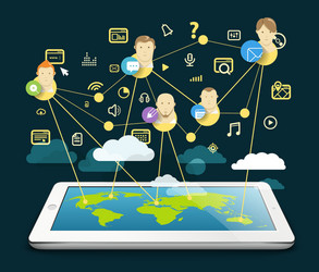 abstract scheme of modern computer network design vector image