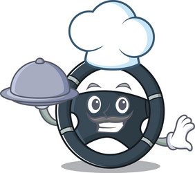 Cartoon design car steering as a chef having vector