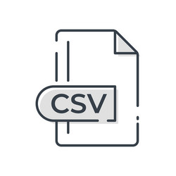 Csv file format icon extension line vector