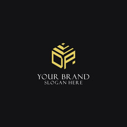 dp initial monogram with hexagon shape logo vector image