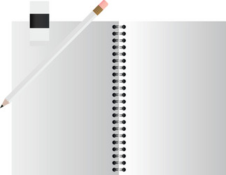 isolated mockup open notebook and pencil vector image