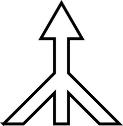 merge arrow up stroke icon vector image