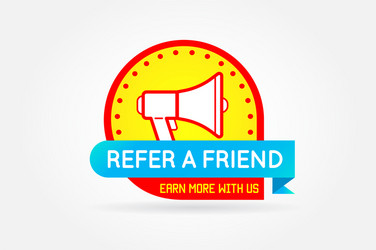 Refer a friend colorful banner or poster referral vector