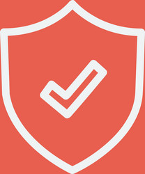 Shield with check mark thin line icon vector