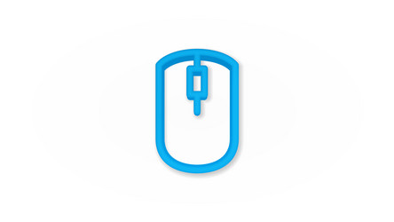 computer mouse realistic icon 3d line vector image