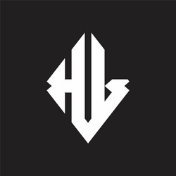 Hl logo monogram with sharp square design template vector