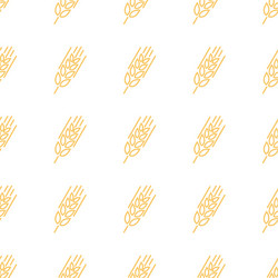 seamless pattern with ears of wheat ornament can vector