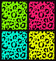 Set seamless pattern leopard print vector