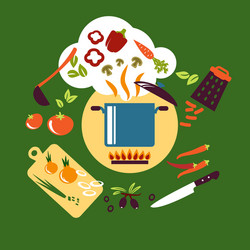 Cooking vegetarian food flat design vector