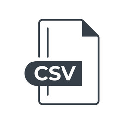 Csv file format icon extension filled vector