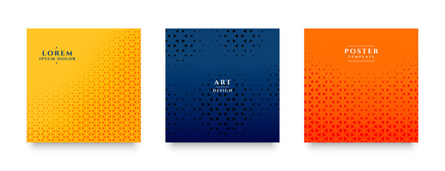 Halftone Geometric Pattern Set vector image