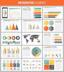 Detail infographic world map Royalty Free Vector Image