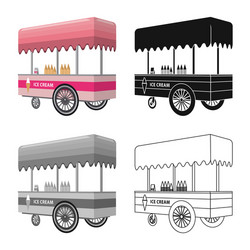 isolated object cart and rosign set vector image