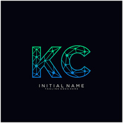 Kc initial handwriting logo with circle template Vector Image