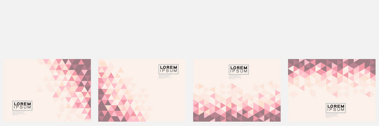 set colorful gradient triangle background vector image