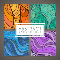 set of four colorful intricate patterns vector image