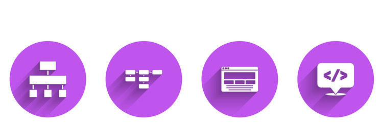 set site map ui or ux design and front end vector image