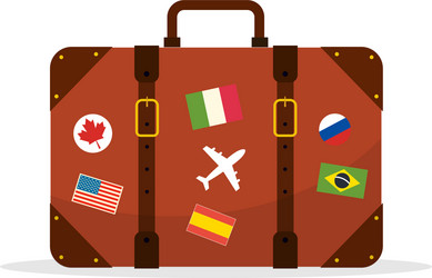 Suitcase travel isolated vector