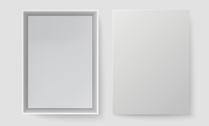 white box top view open pack mock up empty vector image