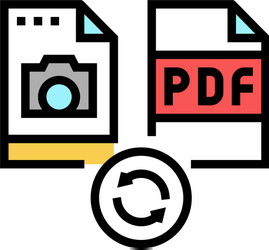 convert photo to pdf file color icon vector image