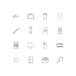 creative process and design linear thin icons set vector image
