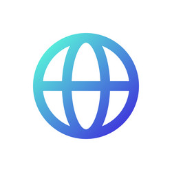 globe pixel perfect gradient linear ui icon vector image