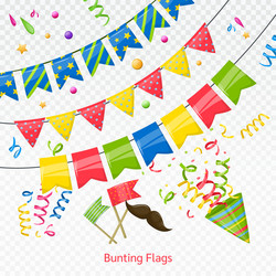 Party bunting flags for decoration invitations vector