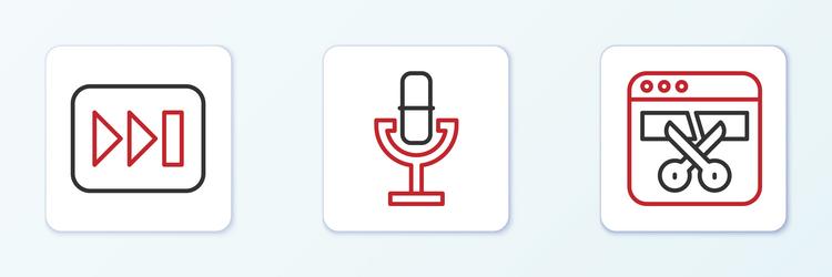 set line video recorder or editor fast forward vector image
