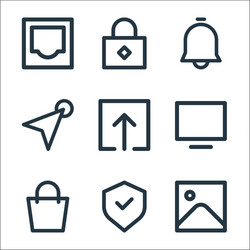 user interface line icons linear set quality vector image
