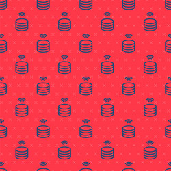 blue line smart server data web hosting icon vector image