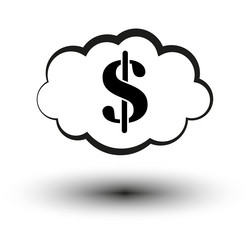 dollar service cloud computing icon vector image