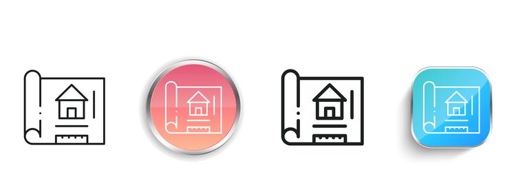 house sketch icon thin linear regular and button vector image