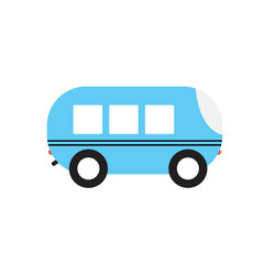 Line icon with flat graphics element of bus vector