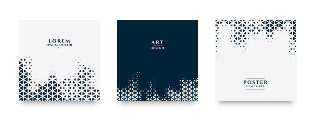 pack of triangle shape halftone pattern in modern vector image