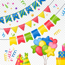 Party bunting flags for decoration invitations vector