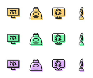 set line paint spray computer with design program vector image