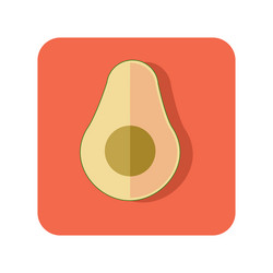 abstract button avocado icon on white background vector image