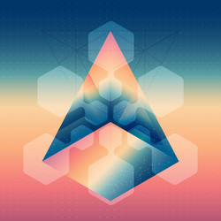 abstract isometric prism with the reflection vector image