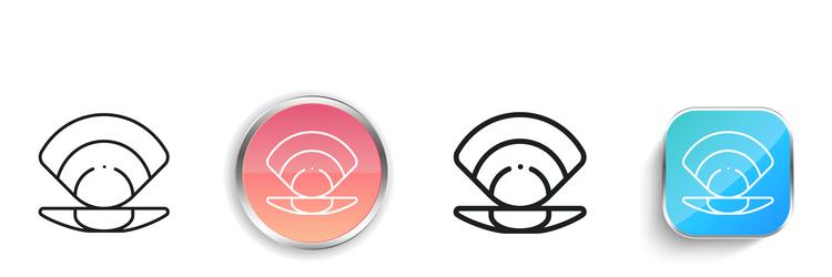 clam icon thin linear regular and button style vector image