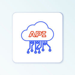 line cloud api interface icon isolated on white vector image